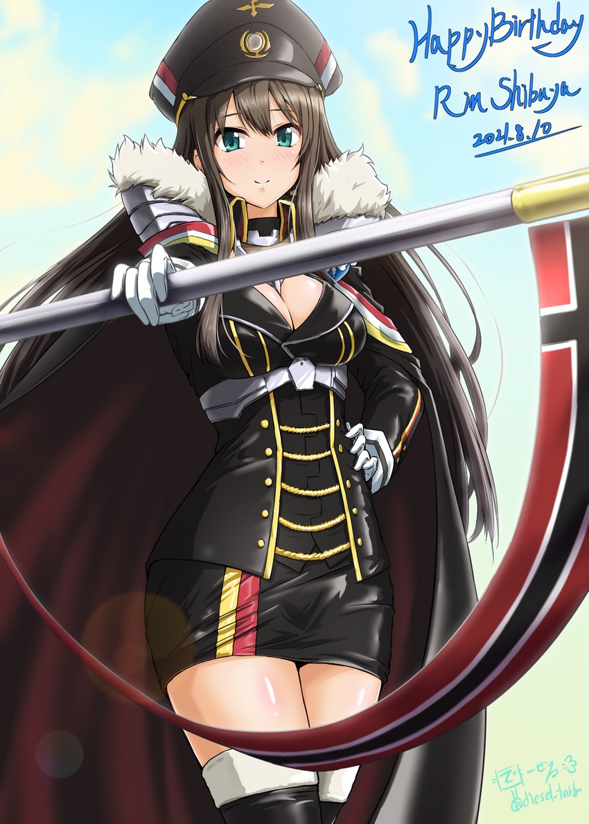 shibuya rin, bismarck, and fukuhara ayaka (idolmaster and 2 more) drawn by diesel-turbo