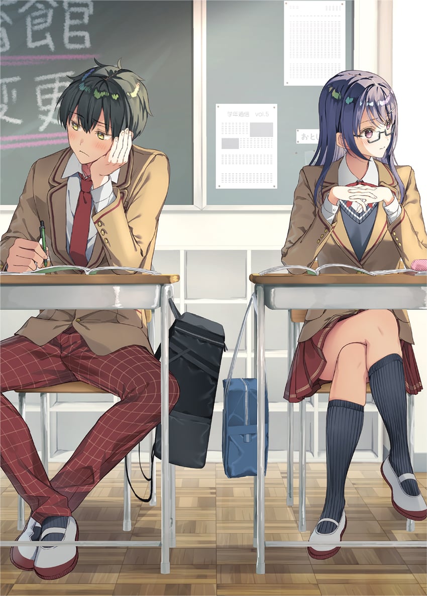 takai yumi and tooyama yuuki (saenai boku ga kimi no heya de shite iru koto wo classmate wa dare mo shiranai) drawn by asahina_hikage