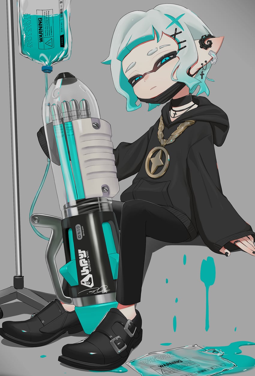 inkling player character and inkling girl (splatoon and 1 more) drawn by puchiman