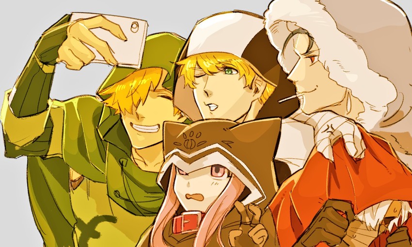 medusa, emiya kiritsugu, arthur pendragon, cu chulainn, and robin hood (fate and 1 more) drawn by sa_otaka