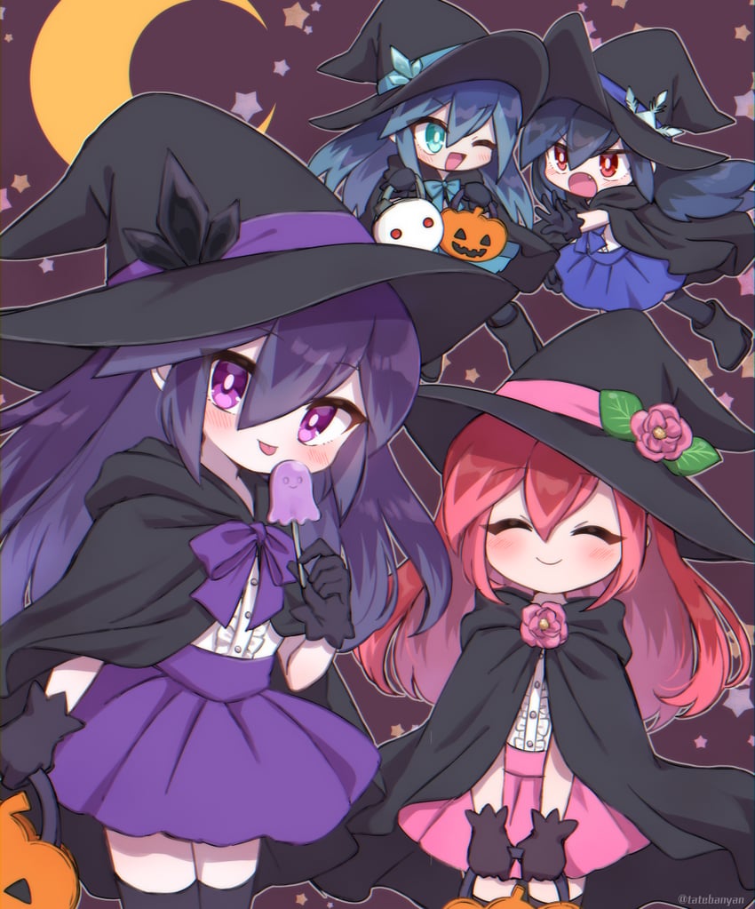 fubukihime, hyakkihime, tsubakihime, and goku fubukihime (youkai watch) drawn by tabana