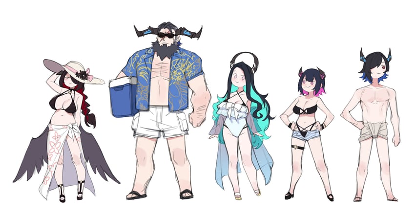 mamarissa, aradia ravencroft, malpha ravencroft, malphis ravencroft ii, and paparissa (hololive and 1 more) drawn by dasdokter