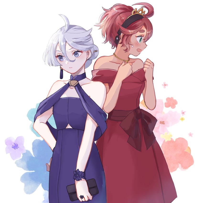 suletta mercury and miorine rembran (gundam and 1 more) drawn by chihiro_(cicirll)