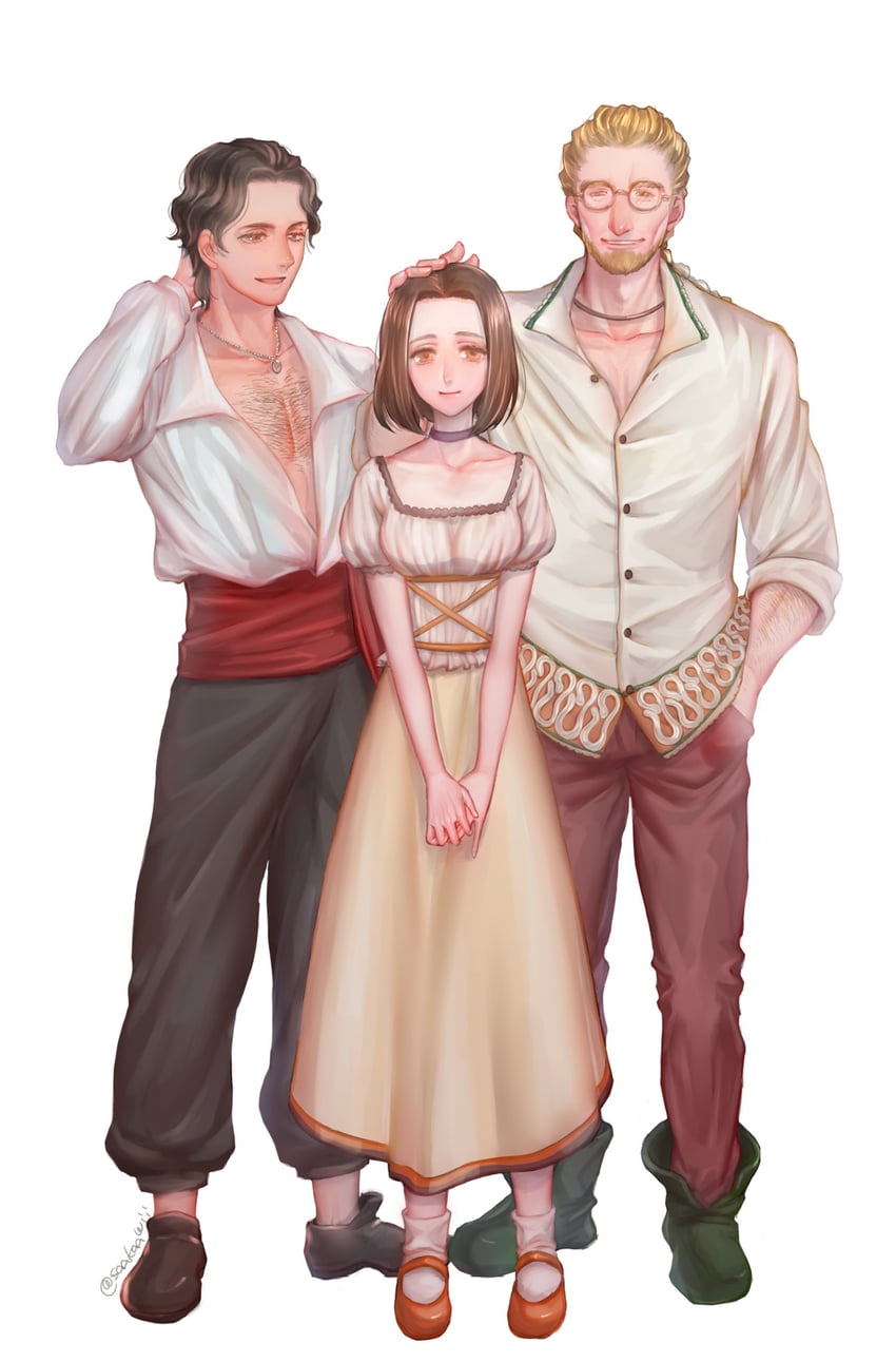 annallee, pico, and alberto (gensou suikoden and 1 more) drawn by sakai_(motomei)