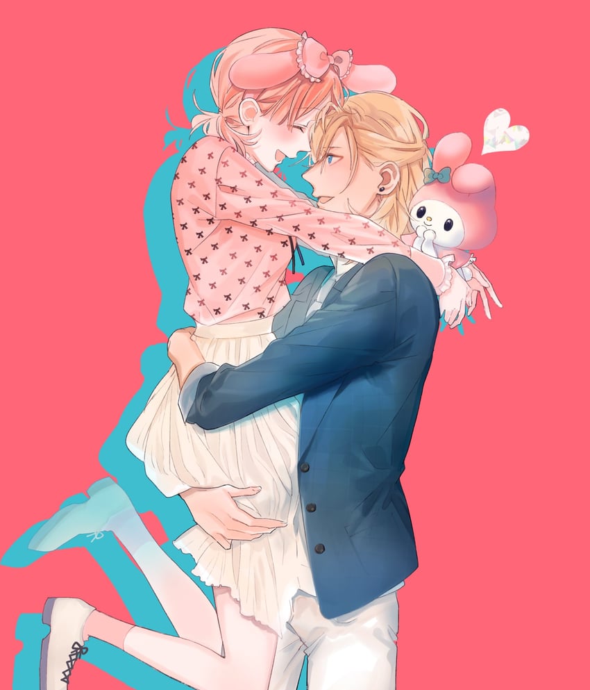my melody, nanami haruka, and jinguuji ren (sanrio and 2 more) drawn by kirinnn199