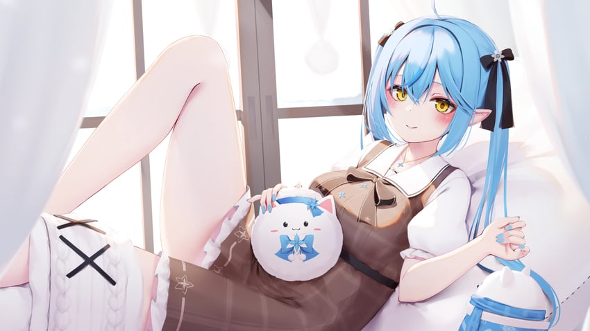 yukihana lamy, daifuku, and yukimin (hololive) drawn by nyan_(reinyan_007)