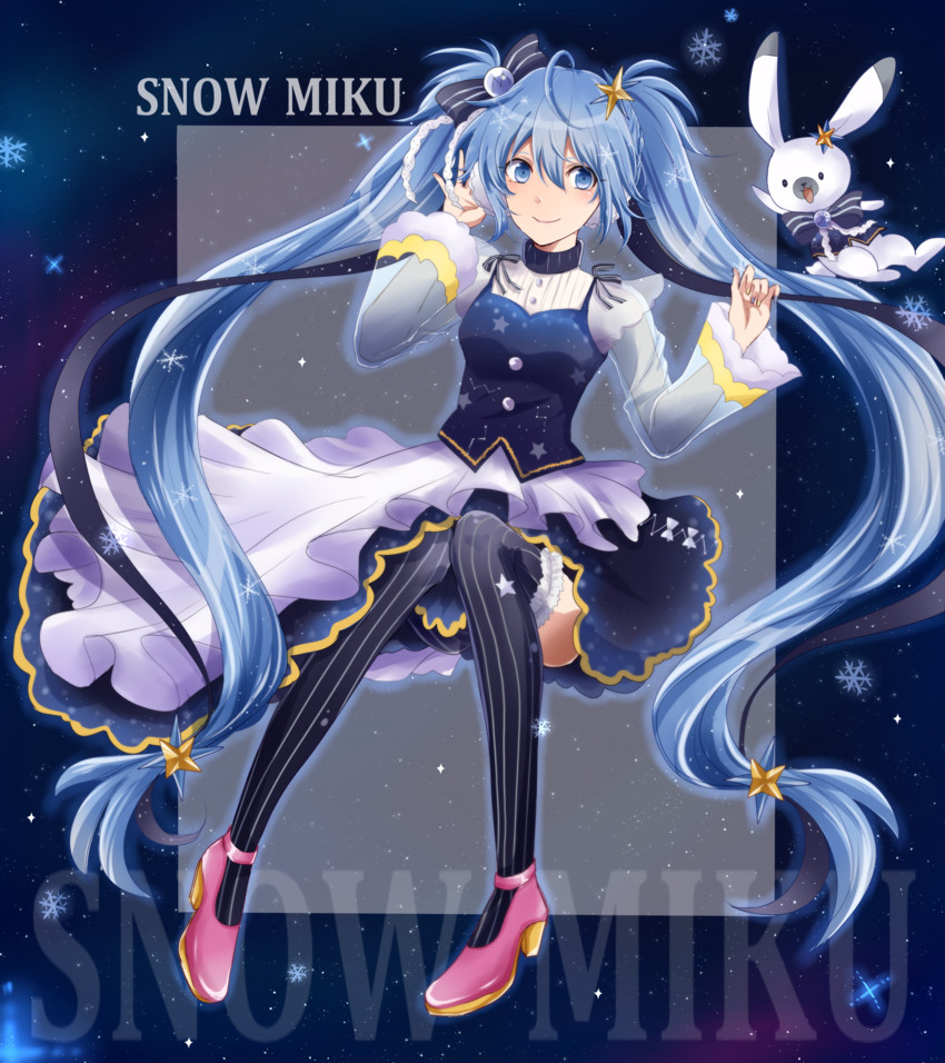 hatsune miku, yuki miku, and rabbit yukine (vocaloid) drawn by toro_(tsunatan02)
