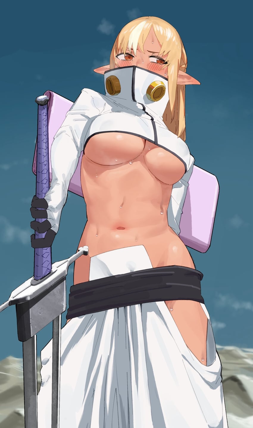 shiranui flare and tier harribel (hololive and 1 more) drawn by uzuradobin