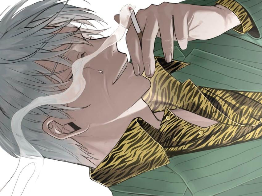 akagi shigeru (fukumoto mahjong and 1 more) drawn by niwatori_panda