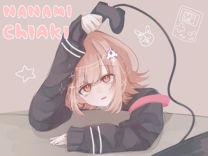 nanami chiaki and monomi (danganronpa and 2 more) drawn by tada75
