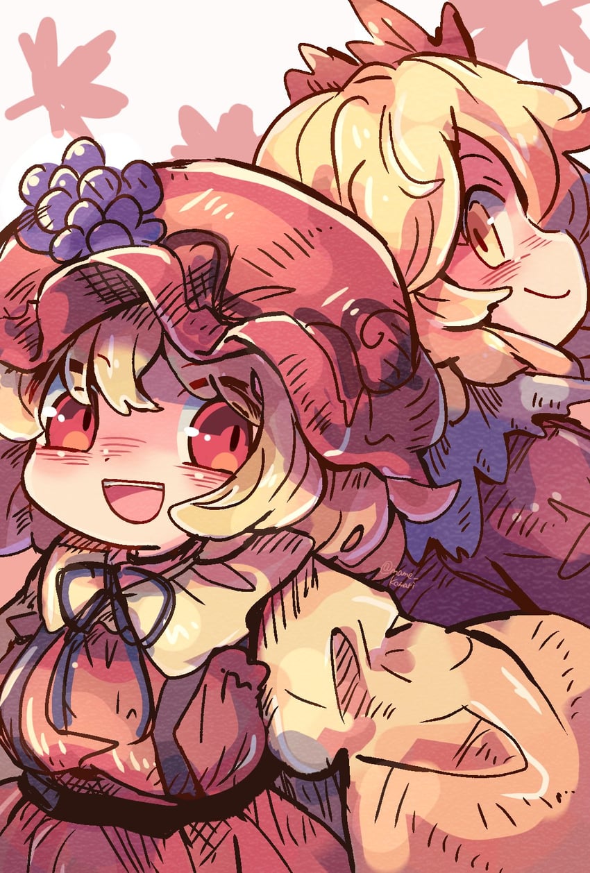 aki minoriko and aki shizuha (touhou) drawn by mame_komari