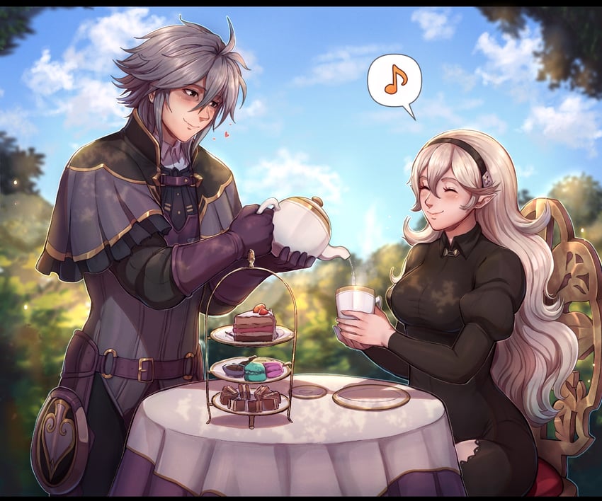 female corrin and dwyer (fire emblem and 1 more) drawn by evomanaphy