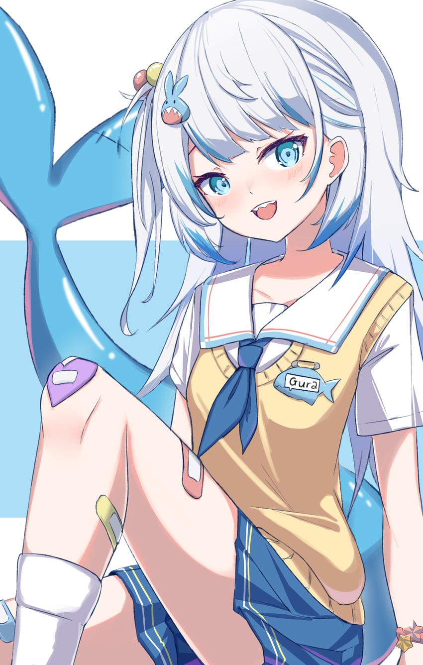 gawr gura (hololive and 1 more) drawn by alphaart