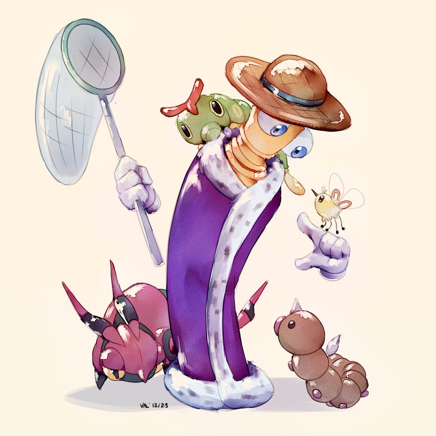 cutiefly, caterpie, weedle, venipede, and kinger (pokemon and 1 more) drawn by blorbosinmyheadcentral