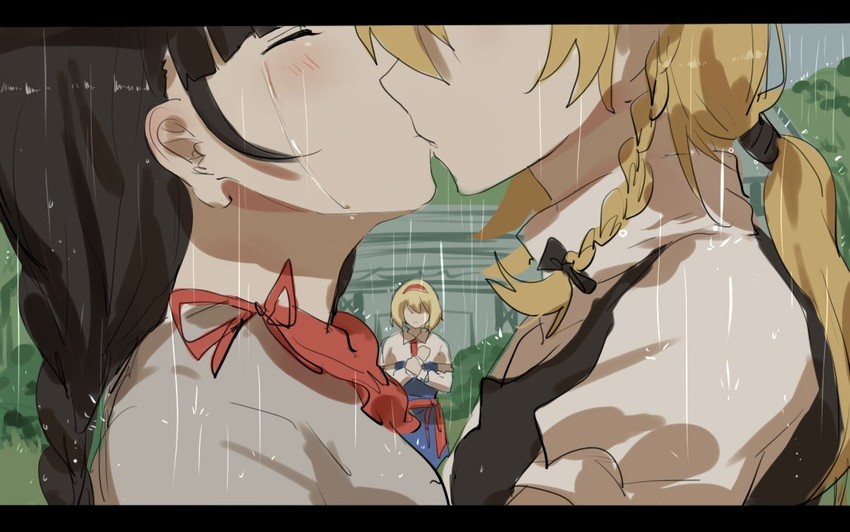 kirisame marisa, alice margatroid, and yatadera narumi (touhou) drawn by meng_ziya