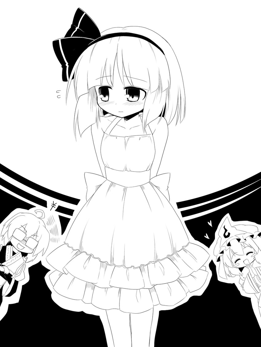 konpaku youmu, saigyouji yuyuko, and morichika rinnosuke (touhou) drawn by futa_(nabezoko)