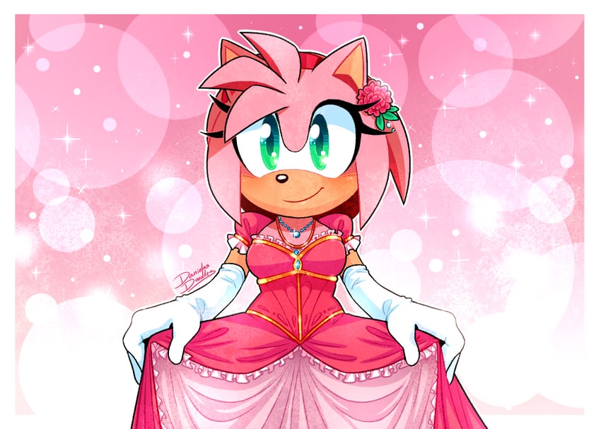 amy rose (sonic and 1 more) drawn by danielasdoodles-art