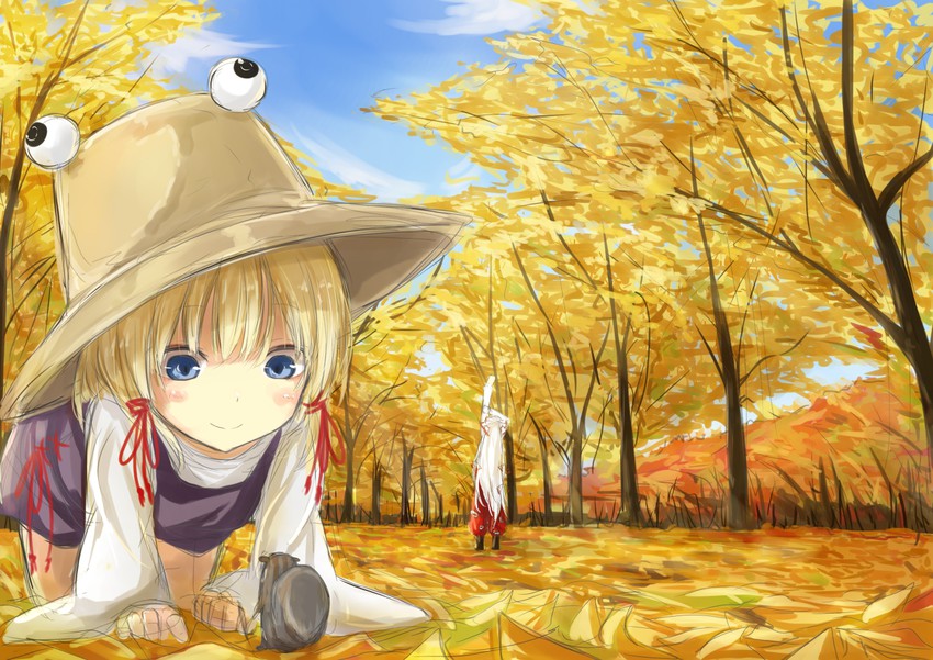 fujiwara no mokou and moriya suwako (touhou) drawn by yukima_(yushika)