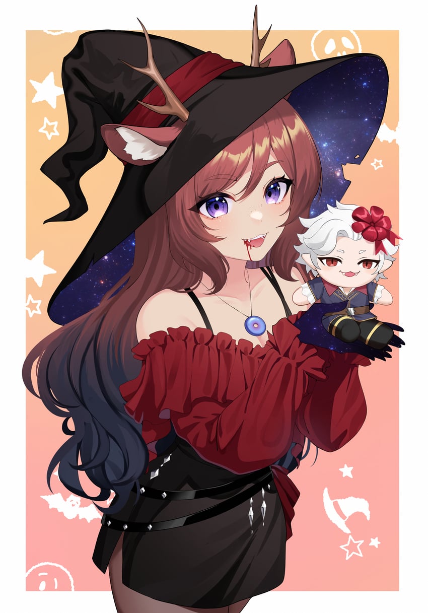 astarion and kouko elaini (indie virtual youtuber and 3 more) drawn by sakotach