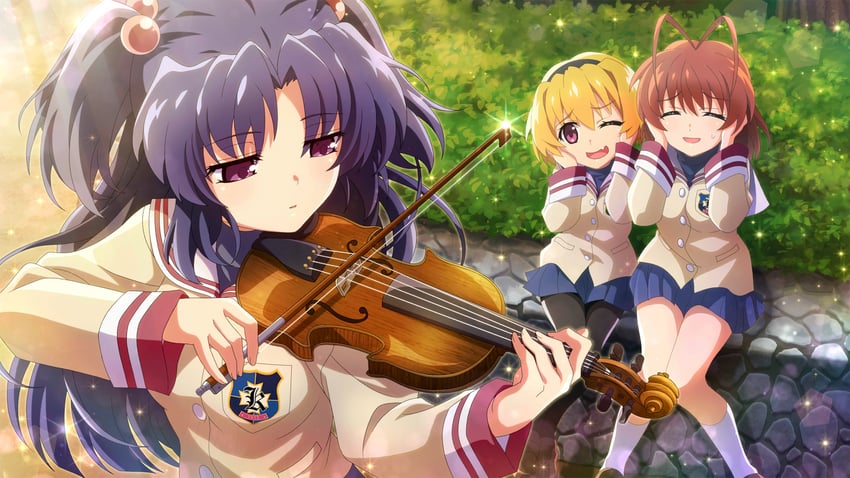 houjou satoko, furukawa nagisa, and ichinose kotomi (higurashi no naku koro ni and 2 more)