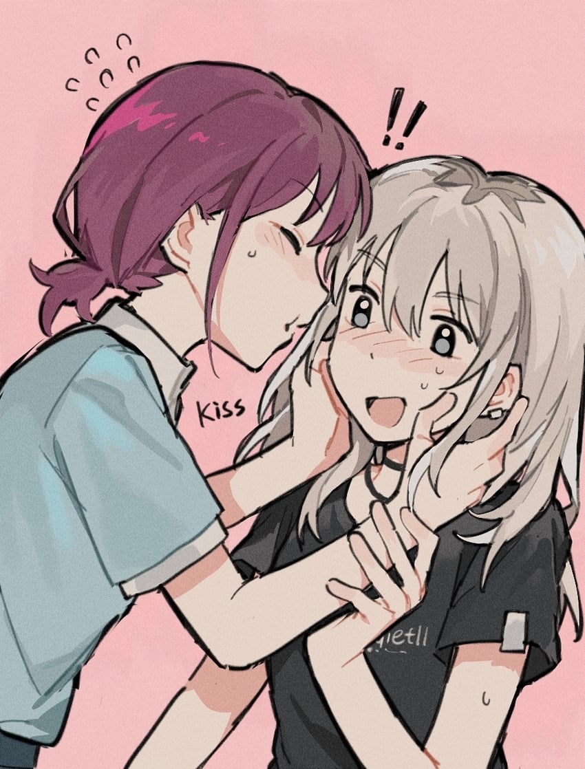 iseri nina and kawaragi momoka (girls band cry) drawn by rice_(somasuki_77)