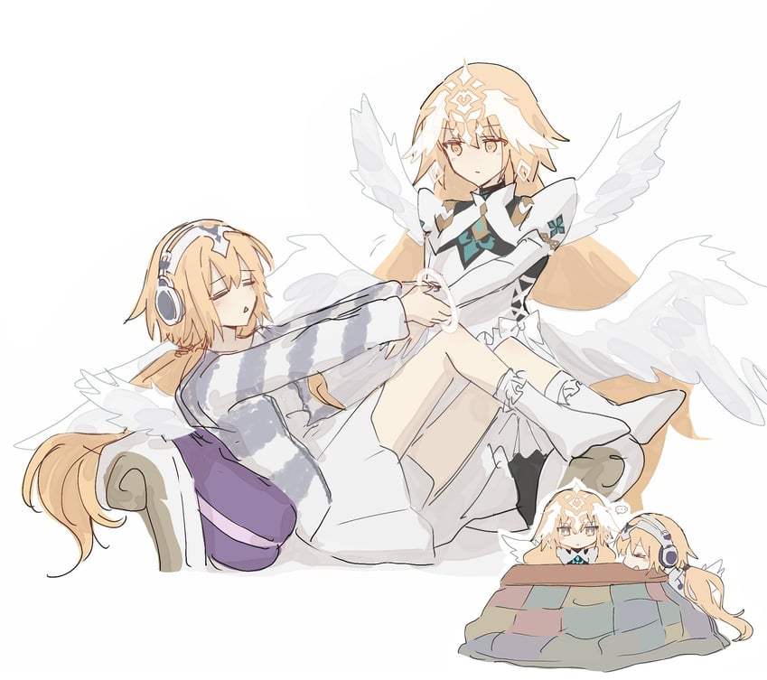jeanne d'arc and metatron jeanne (fate and 1 more) drawn by nekwnek