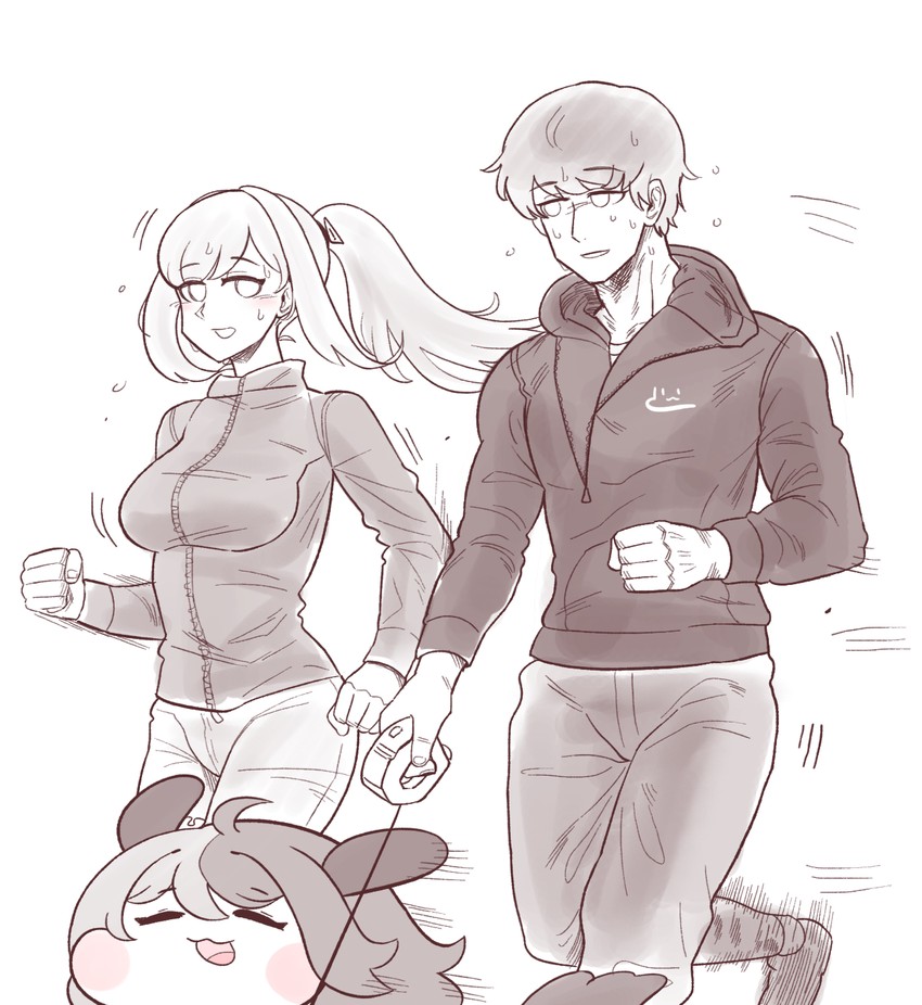 commander, hachiko of castling, and black lilith (last origin) drawn by bulga