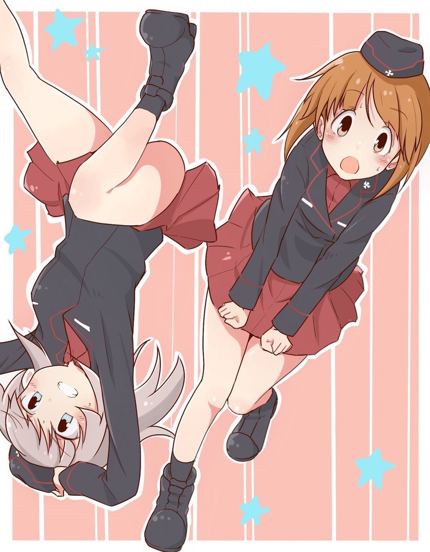 nishizumi miho and itsumi erika (girls und panzer) drawn by cbgb
