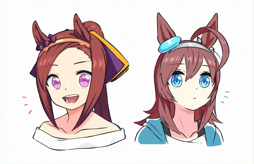 mihono bourbon and sakura bakushin o (umamusume) drawn by appleq