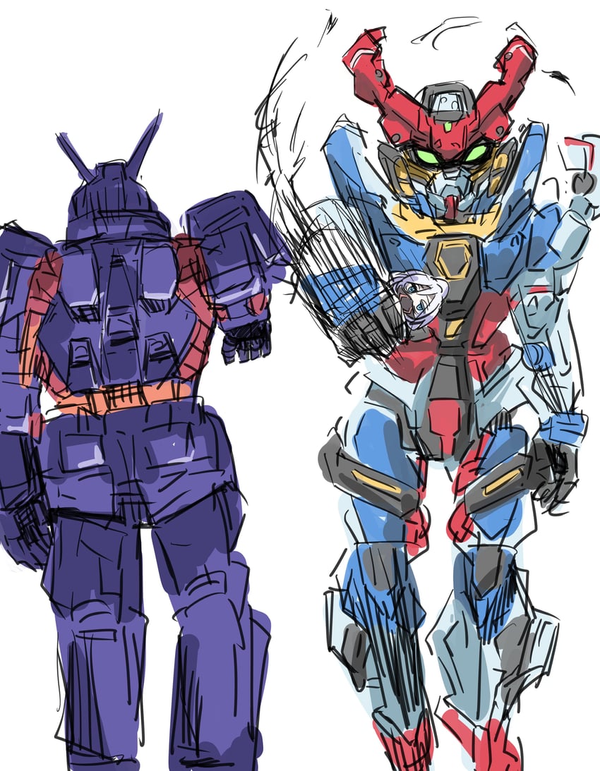 gquuuuuux, deux murasame, and psycho gundam (gundam and 3 more) drawn by hebi_(rarata6o)