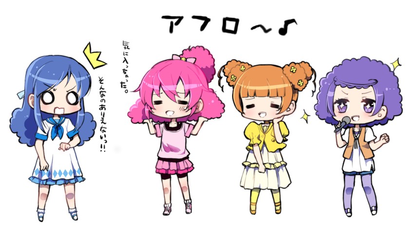 hishikawa rikka, aida mana, kenzaki makoto, and yotsuba alice (precure and 1 more) drawn by lacolon