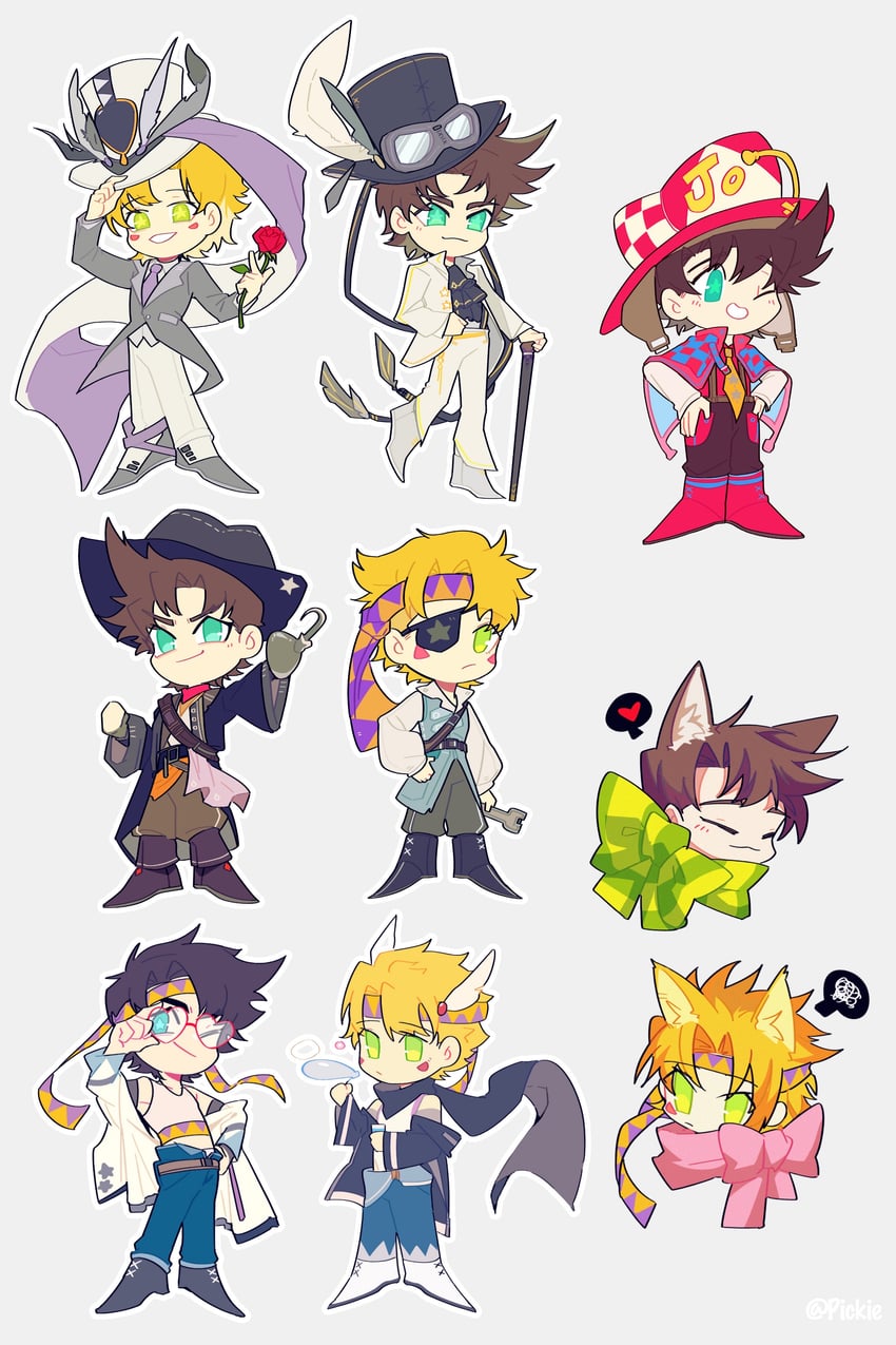 joseph joestar and caesar anthonio zeppeli (jojo no kimyou na bouken and 1 more) drawn by pickieeeee