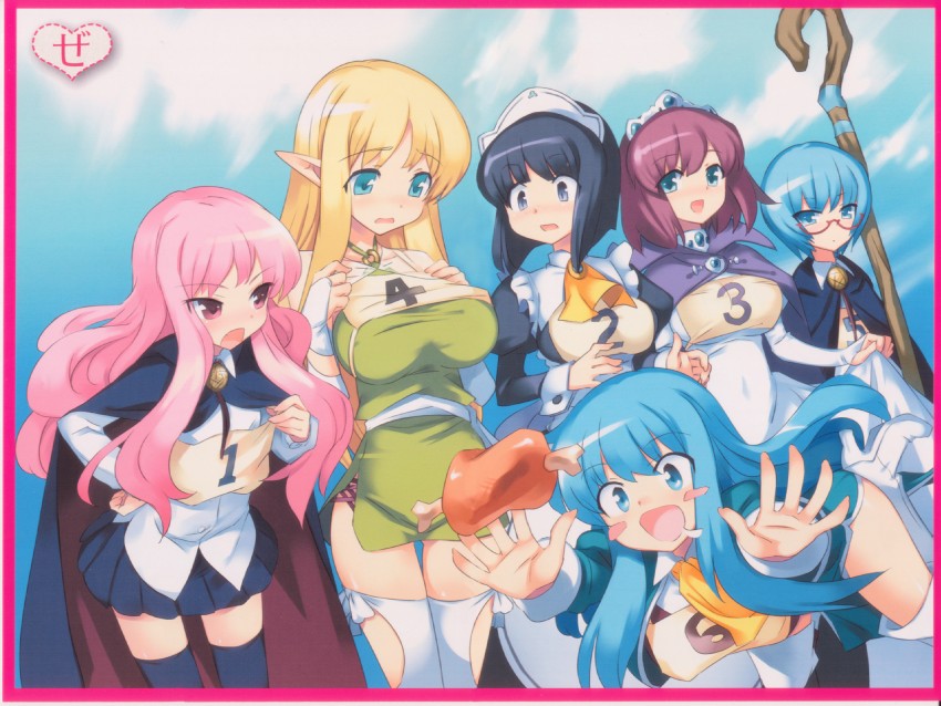 louise francoise le blanc de la valliere, tiffania westwood, tabitha, siesta, henrietta de tristain, and 1 more (zero no tsukaima) drawn by usatsuka_eiji
