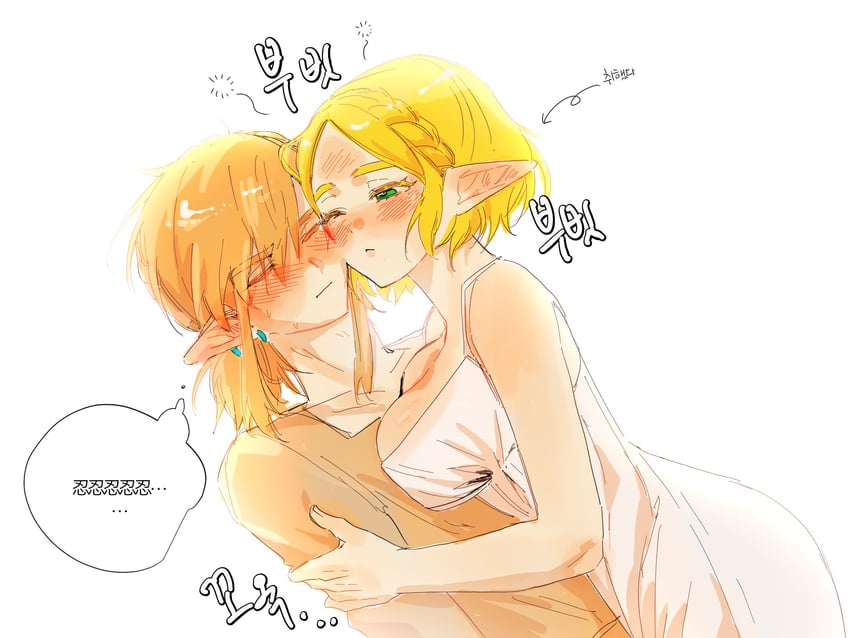 link and princess zelda (the legend of zelda and 1 more) drawn by big_egg526