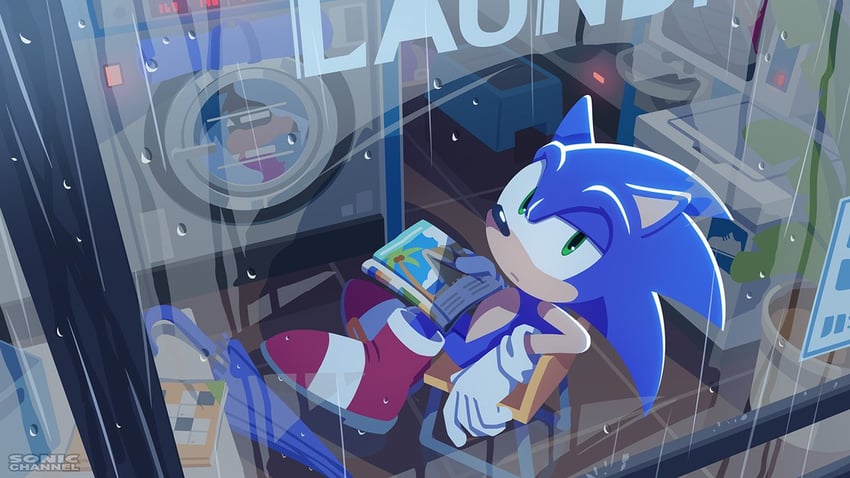 sonic the hedgehog and big the cat (sonic) drawn by karasuno_yui