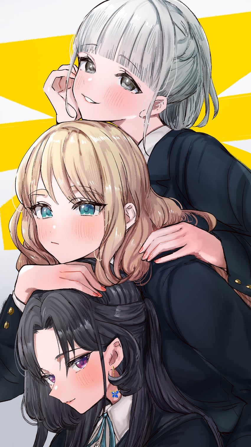 fran, kana, and miho (idoly pride) drawn by kasasagi_(futagodori888)