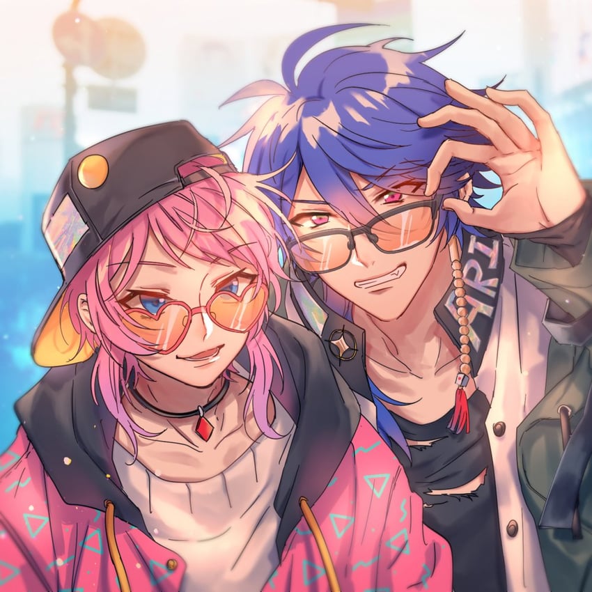 amemura ramuda and arisugawa dice (hypnosis mic) drawn by rukall
