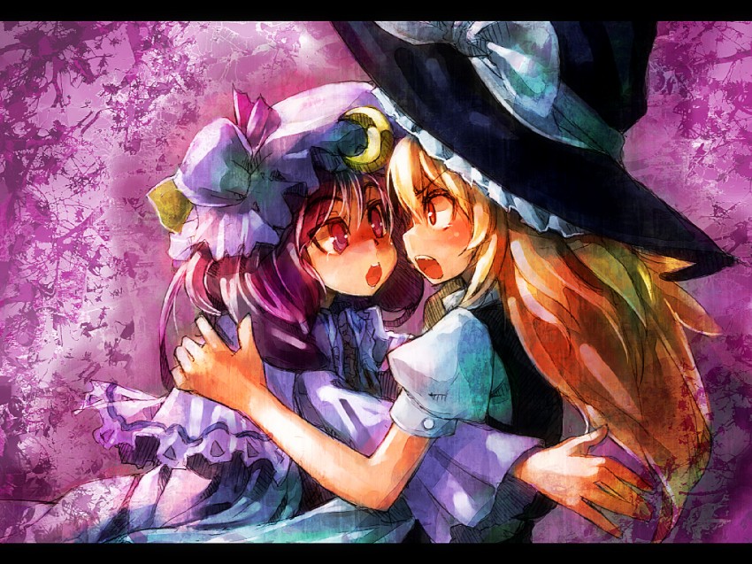 kirisame marisa and patchouli knowledge (touhou) drawn by ukyo_rst