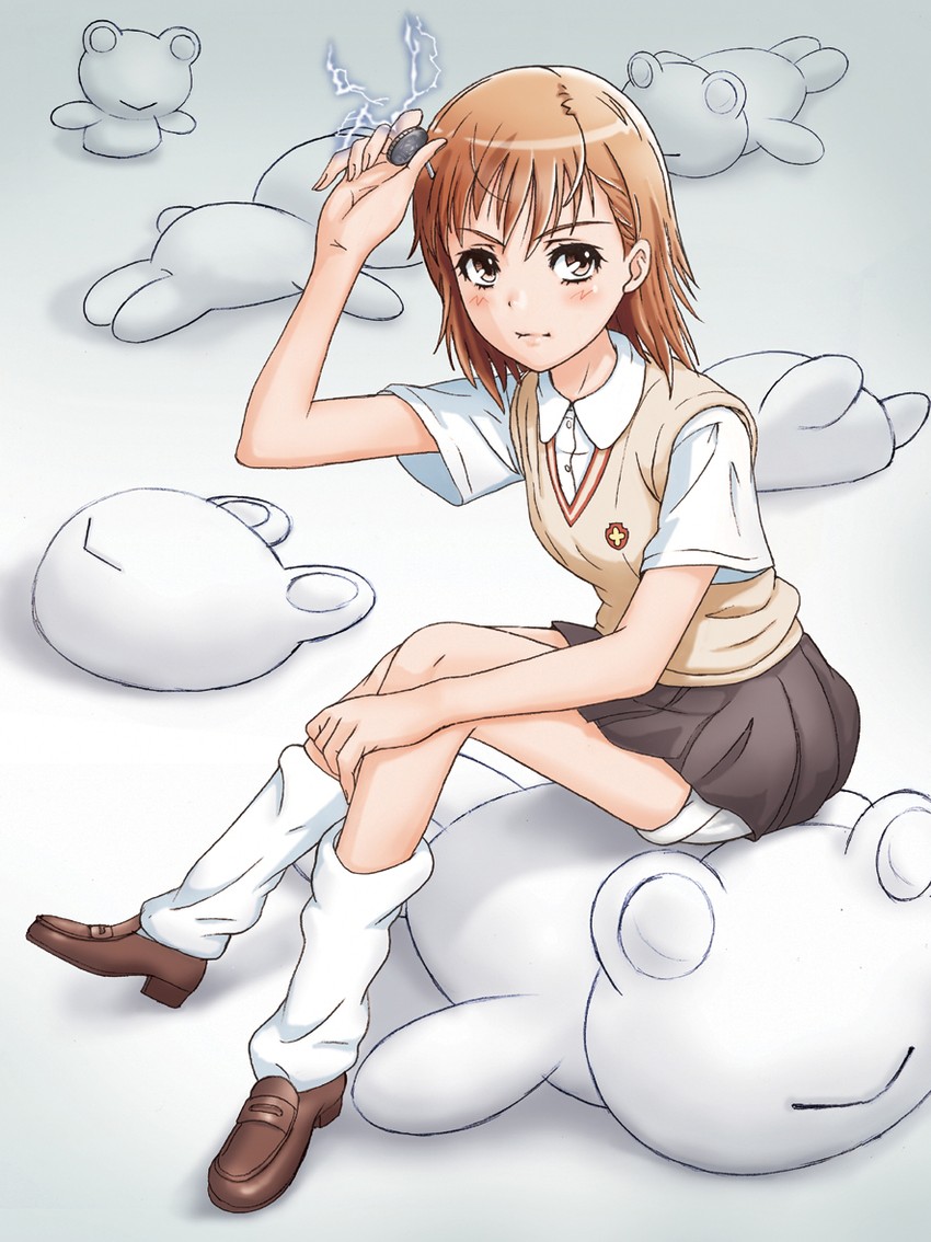 misaka mikoto and gekota (toaru majutsu no index and 1 more) drawn by yoshikawa_kazunori