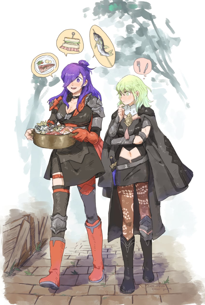 female byleth and female shez (fire emblem and 2 more) drawn by emer_game