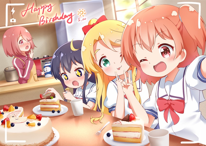 himesaka noa, shirosaki hana, hoshino miyako, and hoshino hinata (watashi ni tenshi ga maiorita!) drawn by painter-lhb
