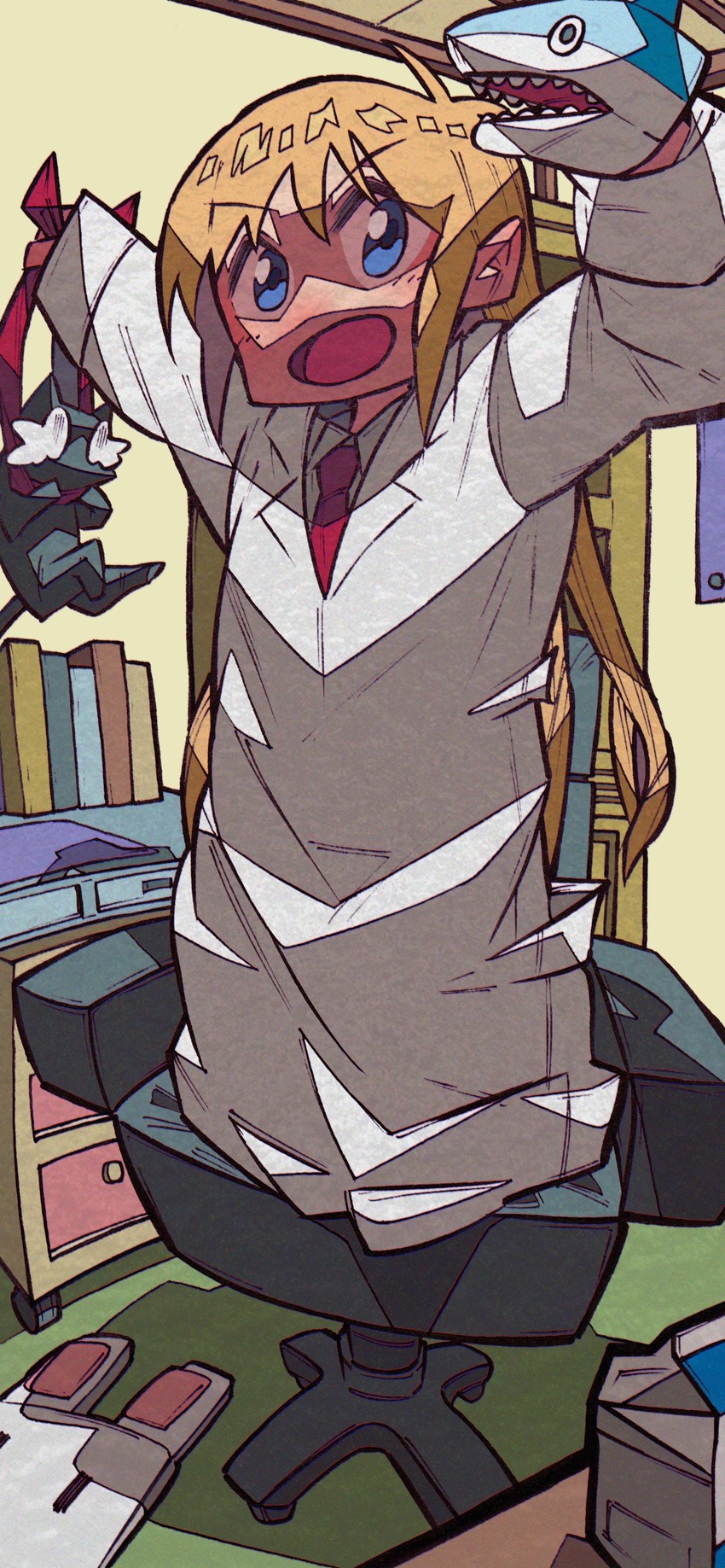 professor shinonome and sakamoto (nichijou) drawn by yaya_hiyayaka