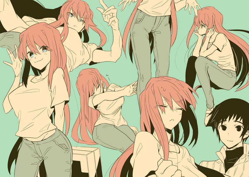 aozaki aoko and shizuki soujuurou (tsukihime and 2 more) drawn by n2o_sho