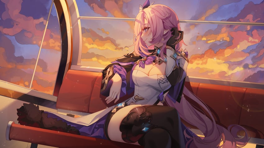 elysia (honkai and 1 more) drawn by ai_xiao_meng
