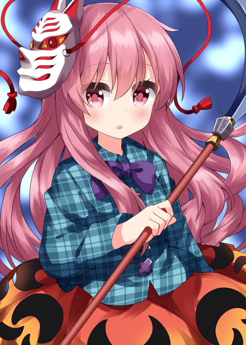 hata no kokoro (touhou) drawn by ruu_(tksymkw)