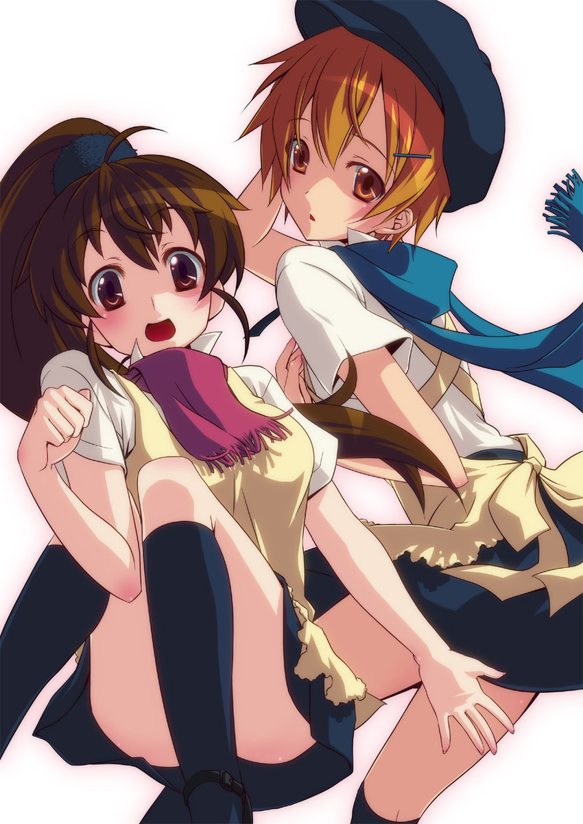 taneshima popura and inami mahiru (working!!) drawn by kaze_shiri_kusa
