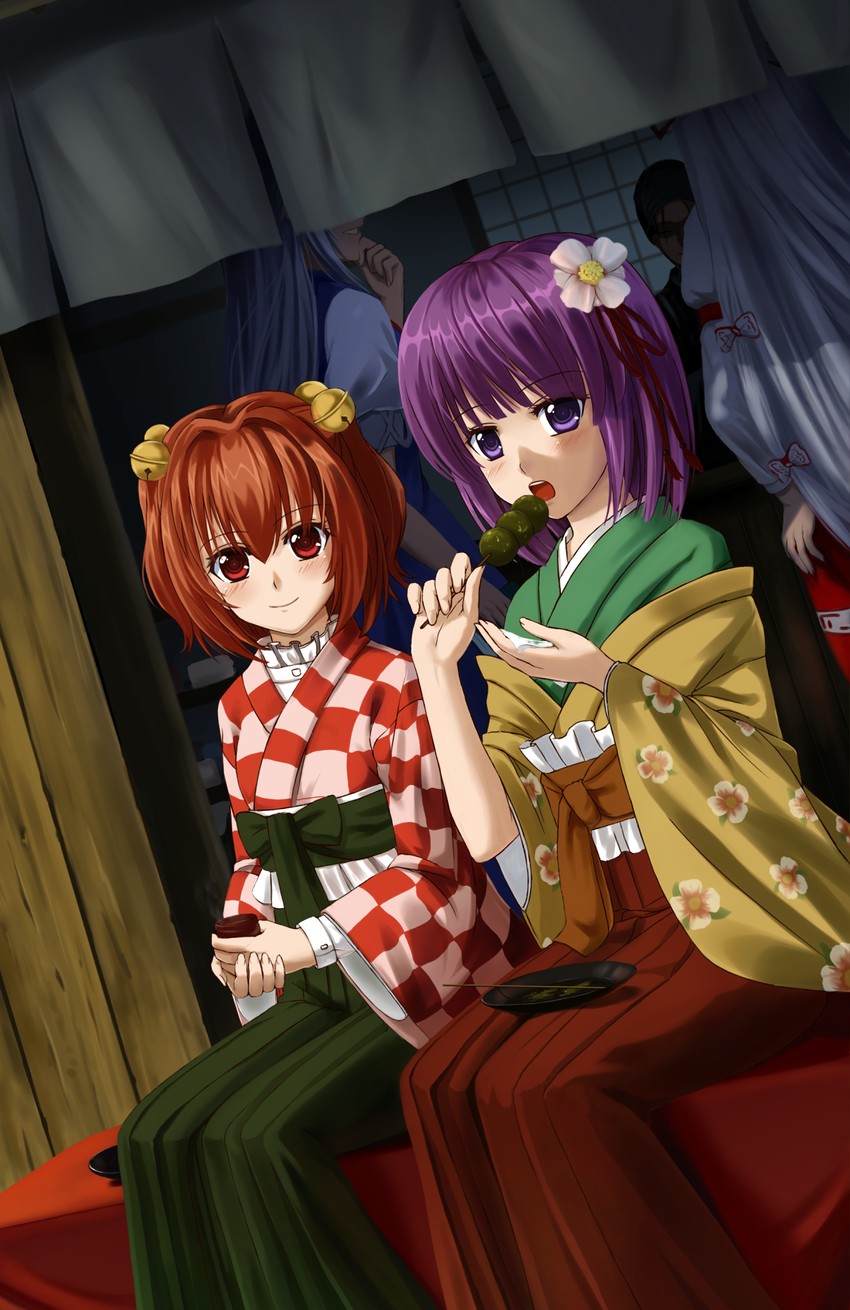 fujiwara no mokou, kamishirasawa keine, hieda no akyuu, and motoori kosuzu (touhou) drawn by chien_zero