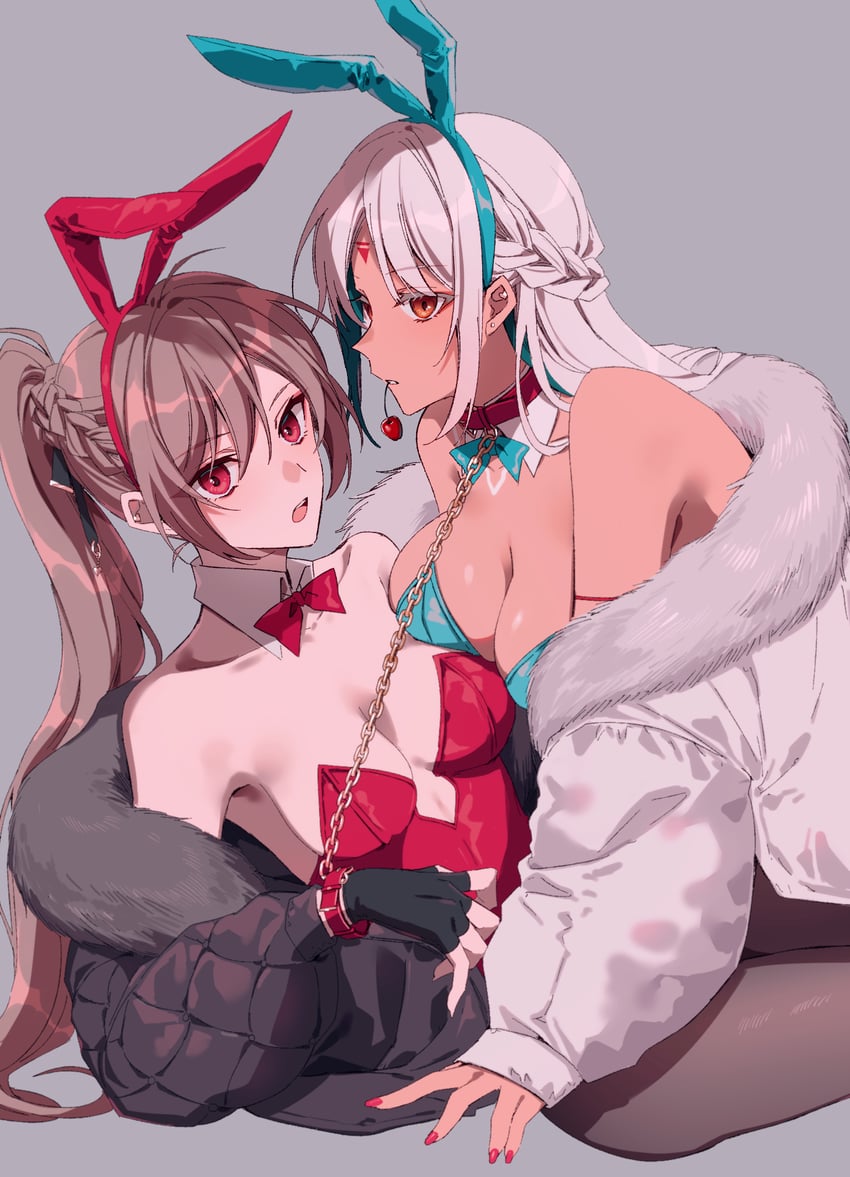 jean bart and massachusetts (azur lane) drawn by amazuki_jou
