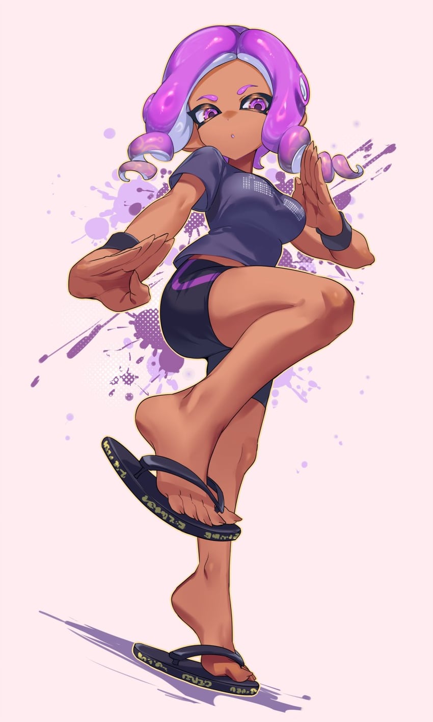 octoling player character and octoling girl (splatoon) drawn by jinkoika