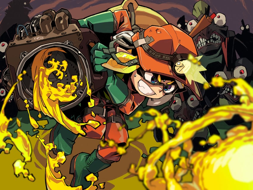 inkling player character, chum, cohock, and cohozuna (splatoon) drawn by suzuhara_kenji